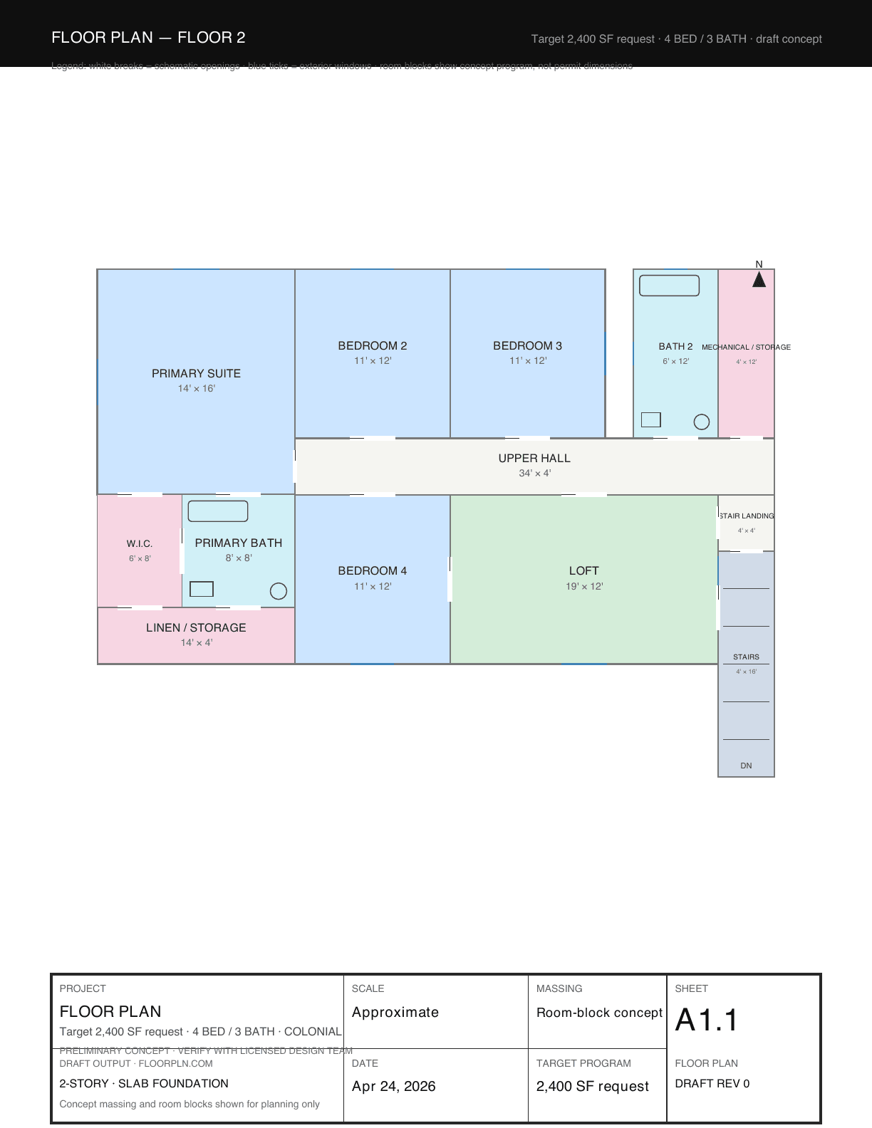 Floorpln sample concept packet second-floor sheet